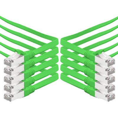 1aTTack.de 3,0 m groen 10 stuks CAT.7 Gigabit ethernet LAN-lint (RJ45) netwerkkabel ruwe kabel (10 Gbit/s) installatiekabel plat dun compatibel met Cat.5 Cat.5e Cat.6 1aTTack.de 3,0 m groen 10 stuks CAT.7 Gigabit ethernet LAN-lint (RJ45) netwerkkabel ruwe kabel (10 Gbit/s) installatiekabel plat dun compatibel met Cat.5 Cat.5e Cat.6