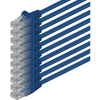 1aTTack.de 2 m blauw 10 stuks (verpakking) netwerkkabel Ethernet CAT.6 CAT6 patchkabel 1000 Mbit/s 1aTTack.de 2 m blauw 10 stuks (verpakking) netwerkkabel Ethernet CAT.6 CAT6 patchkabel 1000 Mbit/s