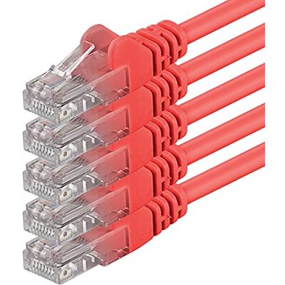 1aTTack.de 3,0 m rood 5 stuks (PACK) netwerkkabel Ethernet LAN CAT.6 CAT6 patchkabel 1000 Mbit/s 1aTTack.de 3,0 m rood 5 stuks (PACK) netwerkkabel Ethernet LAN CAT.6 CAT6 patchkabel 1000 Mbit/s