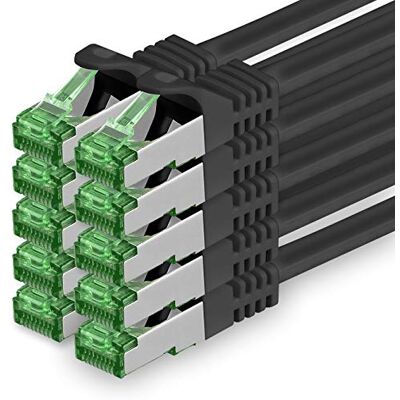 1aTTack.de Cat.7 netwerkkabel 5m zwart 10 stuks Cat7 ethernetkabel PoE LAN 10GB s S-FTP PIMF Set Patch Cat 7 ruwe kabel met RJ 45 Cat.6a stekker 1aTTack.de Cat.7 netwerkkabel 5m zwart 10 stuks Cat7 ethernetkabel PoE LAN 10GB s S-FTP PIMF Set Patch Cat 7 ruwe kabel met RJ 45 Cat.6a stekker