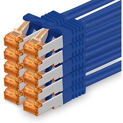 1aTTack.de , Cat7, netwerkkabel, Cat7, ethernetkabel, patchkabel, netwerkkabel, LAN-kabel, categorie 7, ruwe kabel 10 Gb/s (Sftp Pimf Lszh) set met Rj45 stekker, Cat.6a 3 Maanden 10 stuks blauw 1aTTack.de , Cat7, netwerkkabel, Cat7, ethernetkabel, patchkabel, netwerkkabel, LAN-kabel, categorie 7, ruwe kabel 10 Gb/s (Sftp Pimf Lszh) set met Rj45 stekker, Cat.6a 3 Maanden 10 stuks blauw
