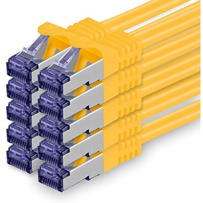 1aTTack.de Cat.7 ethernetkabel Cat7 lan netwerk 10GBASE-T 10000 Mbps (Sftp Pimf) dubbel afgeschermde patchkabel RJ45 stekker Cat.6a 2m Yellow 10 pieces 1aTTack.de Cat.7 ethernetkabel Cat7 lan netwerk 10GBASE-T 10000 Mbps (Sftp Pimf) dubbel afgeschermde patchkabel RJ45 stekker Cat.6a 2m Yellow 10 pieces