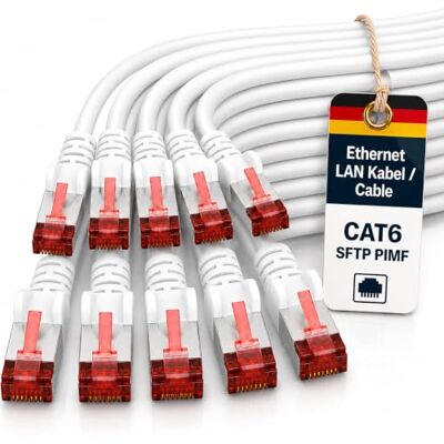 1aTTack.de 1aTTack CAT6 S/FTP dubbel afgeschermde PIMF netwerkpatchkabel met 2 RJ45-stekkers (10 stuks) wit 3,0 m 1aTTack.de 1aTTack CAT6 S/FTP dubbel afgeschermde PIMF netwerkpatchkabel met 2 RJ45-stekkers (10 stuks) wit 3,0 m