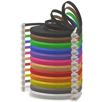 1aTTack.de 2 m 12 kleuren 12 stuks Cat.6 platte netwerkkabel Cat6 ultraplatte patchkabel Cat.6 1000 Mbit/s Gigabit LAN (RJ45) plat dun micro 1aTTack.de 2 m 12 kleuren 12 stuks Cat.6 platte netwerkkabel Cat6 ultraplatte patchkabel Cat.6 1000 Mbit/s Gigabit LAN (RJ45) plat dun micro