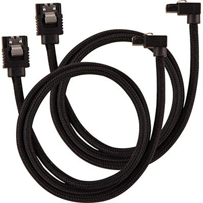 Corsair Premium SATA-kabel ommanteld SATA 6 Gbps 60 cm 90 ° stekker zwart Corsair Premium SATA-kabel ommanteld SATA 6 Gbps 60 cm 90 ° stekker zwart