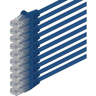 1aTTack.de 1 m blauw 10 stuks (verpakking) netwerkkabel Ethernet LAN CAT.6 CAT6 patchkabel 1000 Mbit/s 1aTTack.de 1 m blauw 10 stuks (verpakking) netwerkkabel Ethernet LAN CAT.6 CAT6 patchkabel 1000 Mbit/s
