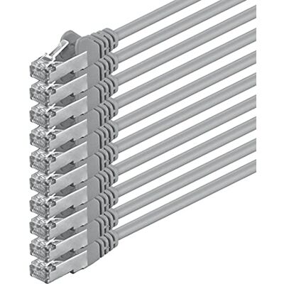 1aTTack.de CAT5 FTP afgeschermde netwerkkabel met 2 x RJ45-stekkerset (10 stuks) 7,5 m grijs 1aTTack.de CAT5 FTP afgeschermde netwerkkabel met 2 x RJ45-stekkerset (10 stuks) 7,5 m grijs