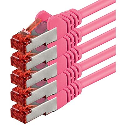 1aTTack.de Netwerkkabel 0,25m CAT6-patchkabel Gigabit Lan CAT.6 Ethernet-kabel SFTP PIMF 1000 Mbit s compatibel met Cat5 Cat7 Cat8-5 stuks magenta 1aTTack.de Netwerkkabel 0,25m CAT6-patchkabel Gigabit Lan CAT.6 Ethernet-kabel SFTP PIMF 1000 Mbit s compatibel met Cat5 Cat7 Cat8-5 stuks magenta
