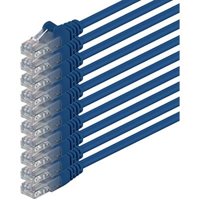 1aTTack.de 0,25 m CAT.6 CAT6 Ethernet LAN-kabel 1000 Mbit/s, 10 x blauw Cat 6 Internet-patchkabel, LAN-netwerkkabel, voor switch, router, modem, patchpaneel 1aTTack.de 0,25 m CAT.6 CAT6 Ethernet LAN-kabel 1000 Mbit/s, 10 x blauw Cat 6 Internet-patchkabel, LAN-netwerkkabel, voor switch, router, modem, patchpaneel