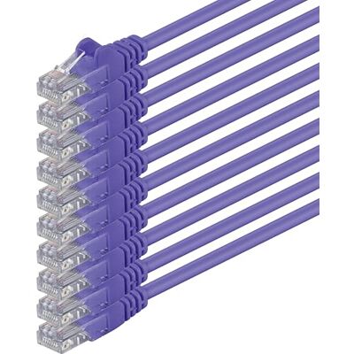 1aTTack.de 0,5 m paars 10 stuks (PACK) netwerkkabel Ethernet LAN CAT.6 CAT6 patchkabel 1000 Mbit/s 1aTTack.de 0,5 m paars 10 stuks (PACK) netwerkkabel Ethernet LAN CAT.6 CAT6 patchkabel 1000 Mbit/s