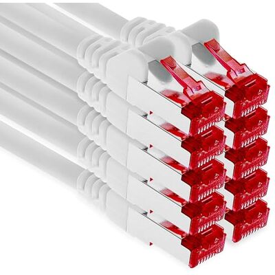 1aTTack.de Netwerkkabel Cat 6-5m wit 10 stuks Ethernetkabel Lankabel Cat6 Sftp Patchkabel Set 1000 Mbit s 1aTTack.de Netwerkkabel Cat 6-5m wit 10 stuks Ethernetkabel Lankabel Cat6 Sftp Patchkabel Set 1000 Mbit s