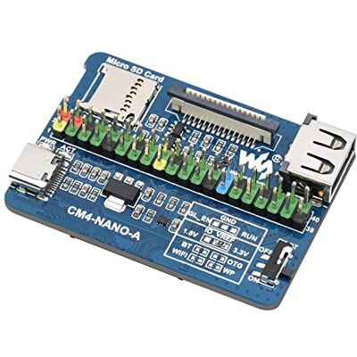 Waveshare Nano Base Board (A) voor Raspberry Pi 4 computermodule, dezelfde grootte als CM4, met 1 x 40-pins GPIO, 1 x USB 2.0 type A, 1 x MIPI CSI-2 poort, 5 V/2,5 A USB Type C Power Leveringen Waveshare Nano Base Board (A) voor Raspberry Pi 4 computermodule, dezelfde grootte als CM4, met 1 x 40-pins GPIO, 1 x USB 2.0 type A, 1 x MIPI CSI-2 poort, 5 V/2,5 A USB Type C Power Leveringen