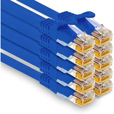 1aTTack.de - 10 x 1,5 m Cat7 netwerkkabel, Cat.7 ethernet, LAN en Cat 7 patchkabel voor maximale internetsnelheid en verbindt alle apparaten met RJ 45-stekker blauw 1aTTack.de - 10 x 1,5 m Cat7 netwerkkabel, Cat.7 ethernet, LAN en Cat 7 patchkabel voor maximale internetsnelheid en verbindt alle apparaten met RJ 45-stekker blauw