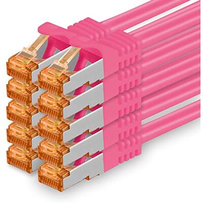 1aTTack.de 0,5 m Cat.7 netwerkkabel magenta 10 stuks Gigabit Ethernet LAN kabel 10000 Mbit/s patchkabel S FTP PIMF afscherming LSZH Cat.7 RJ45 Cat 6a stekker 10 x 0,5 m 1aTTack.de 0,5 m Cat.7 netwerkkabel magenta 10 stuks Gigabit Ethernet LAN kabel 10000 Mbit/s patchkabel S FTP PIMF afscherming LSZH Cat.7 RJ45 Cat 6a stekker 10 x 0,5 m