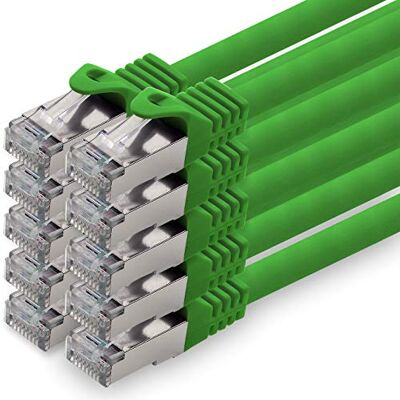 1aTTack.de CAT7 CAT 7 SFTP 10Gb/s netwerkkabel 10 stuks 1,0 m Ethernet LAN DSL modem router groen 10 stuks 1aTTack.de CAT7 CAT 7 SFTP 10Gb/s netwerkkabel 10 stuks 1,0 m Ethernet LAN DSL modem router groen 10 stuks