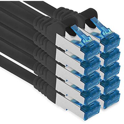 1aTTack.de Patchkabel 10 x 3,0 m ethernet, netwerk, LAN-kabel CAT6a (voor gigabit-netwerken, routers, switches, modems met RJ45-ingang zwart) 1aTTack.de Patchkabel 10 x 3,0 m ethernet, netwerk, LAN-kabel CAT6a (voor gigabit-netwerken, routers, switches, modems met RJ45-ingang zwart)