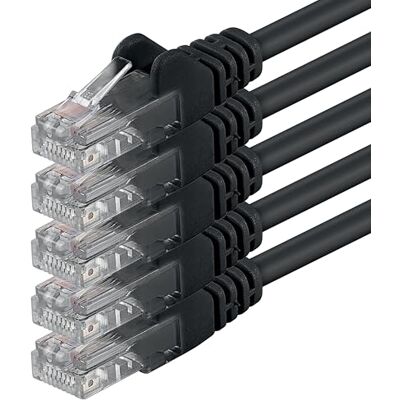 1aTTack.de 1 m zwart 5 stuks (PACK) netwerkkabel Ethernet CAT.6 CAT6 patchkabel 1000 Mbit/s 1aTTack.de 1 m zwart 5 stuks (PACK) netwerkkabel Ethernet CAT.6 CAT6 patchkabel 1000 Mbit/s