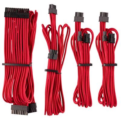 Corsair Kabel-starterset voor stroomvoorziening type 4 Gen 4 afzonderlijk ommanteld – wit Corsair Kabel-starterset voor stroomvoorziening type 4 Gen 4 afzonderlijk ommanteld – wit