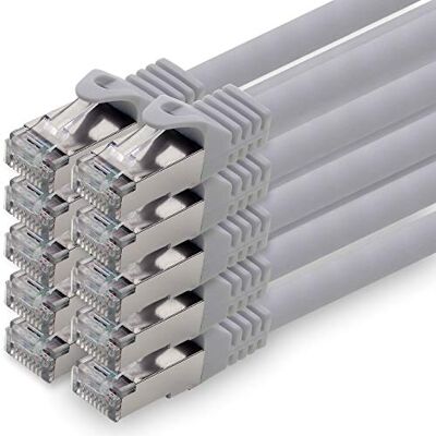1aTTack.de CAT7 CAT 7 SFTP 10Gb/s netwerkkabel 10 stuks 3,0 m Ethernet LAN DSL modem router grijs 10 stuks 1aTTack.de CAT7 CAT 7 SFTP 10Gb/s netwerkkabel 10 stuks 3,0 m Ethernet LAN DSL modem router grijs 10 stuks