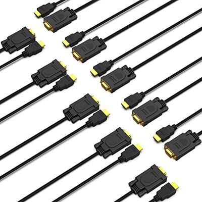 BENFEI 10 stuks HDMI naar VGA-kabel (mannelijk naar mannelijk), compatibel met computer, desktop, laptop, pc, monitor, projector, HDTV, Raspberry Pi, Roku, Xbox en meer BENFEI 10 stuks HDMI naar VGA-kabel (mannelijk naar mannelijk), compatibel met computer, desktop, laptop, pc, monitor, projector, HDTV, Raspberry Pi, Roku, Xbox en meer