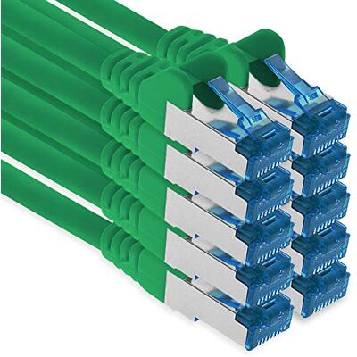 1aTTack.de Patchkabel 10 x 3,0 m ethernet, netwerk, CAT6a LAN-kabel (voor gigabit-netwerken, routers, switches, modems met RJ45-ingang, groen) 1aTTack.de Patchkabel 10 x 3,0 m ethernet, netwerk, CAT6a LAN-kabel (voor gigabit-netwerken, routers, switches, modems met RJ45-ingang, groen)