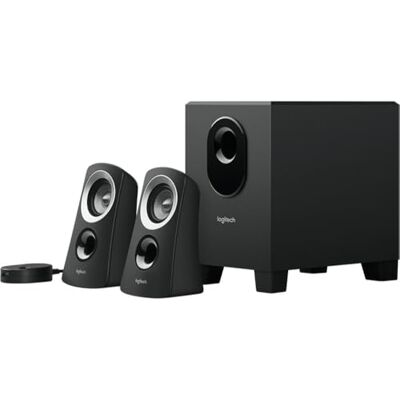 Logitech Z313 luidsprekersysteem 2.1 met subwoofer, rijk geluid, 50 W vermogen, sterke bas, 3,5 mm audio-ingang, EU/Frankrijk, PC/PS4/Xbox/TV/smartphone/tablet/speler Logitech Z313 luidsprekersysteem 2.1 met subwoofer, rijk geluid, 50 W vermogen, sterke bas, 3,5 mm audio-ingang, EU/Frankrijk, PC/PS4/Xbox/TV/smartphone/tablet/speler