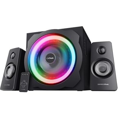 GXTrust Trust Gaming GXT 629 Tytan RGB Verlichte 2.1 Luidsprekerset PC Speakers, Zwart GXTrust Trust Gaming GXT 629 Tytan RGB Verlichte 2.1 Luidsprekerset PC Speakers, Zwart