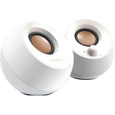 Creative Pebble 2.0 Moderne USB-aangedreven desktop luidsprekersysteem voor computers en laptops,Wit Creative Pebble 2.0 Moderne USB-aangedreven desktop luidsprekersysteem voor computers en laptops,Wit