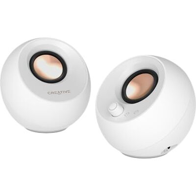 Creative Pebble Pro, 2.0 luidspreker, Bluetooth 5.3, USB audio, RGB, wit Creative Pebble Pro, 2.0 luidspreker, Bluetooth 5.3, USB audio, RGB, wit