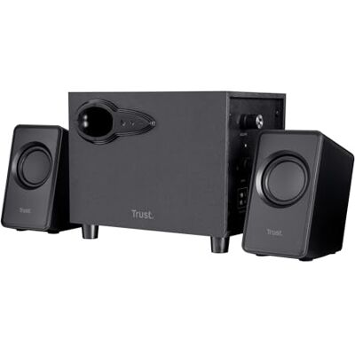 Trust Avora PC 2.1 luidspreker met houten subwoofer, 18 W (9 W RMS), USB-voeding, 3,5 mm jack-audiosysteem, compact luidsprekersysteem, luidspreker voor computer/laptop Trust Avora PC 2.1 luidspreker met houten subwoofer, 18 W (9 W RMS), USB-voeding, 3,5 mm jack-audiosysteem, compact luidsprekersysteem, luidspreker voor computer/laptop