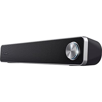 Trust Arys pc-luidspreker, 12 W, pc-soundbar, USB-voeding, 3,5 mm jackstekker, luidspreker voor laptop, tablet, smartphone en tv, zwart Trust Arys pc-luidspreker, 12 W, pc-soundbar, USB-voeding, 3,5 mm jackstekker, luidspreker voor laptop, tablet, smartphone en tv, zwart