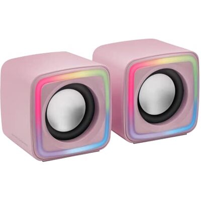 Mars Gaming MARSGAMING MSCUBE Pink, Compacte RGB Gaming-luidsprekers, ProHardlinessseur de Son DSP 8W, Volumeregeling Mars Gaming MARSGAMING MSCUBE Pink, Compacte RGB Gaming-luidsprekers, ProHardlinessseur de Son DSP 8W, Volumeregeling