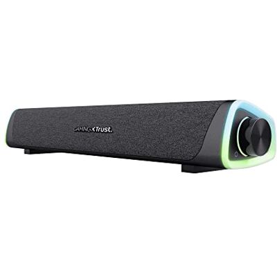 GXTrust Trust Gaming GXT 620 Axon soundbar met RGB-verlichting, 12 W, stroomvoorziening USB, 3,5 mm, AUX, luidspreker voor laptop, smartphone, tablet, tv, zwart GXTrust Trust Gaming GXT 620 Axon soundbar met RGB-verlichting, 12 W, stroomvoorziening USB, 3,5 mm, AUX, luidspreker voor laptop, smartphone, tablet, tv, zwart