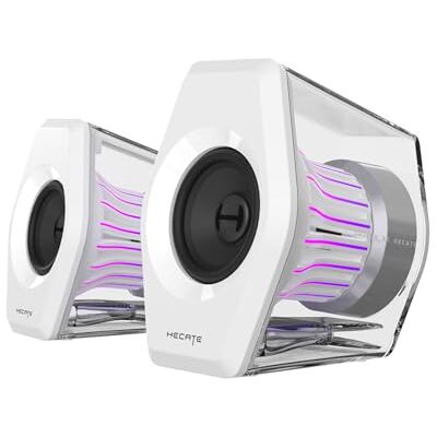 Edifier G2000 Pro Gaming 2.0 (Peak 64W) met RGB-verlichting TempoFlow™ 270°, virtueel surround-geluid 7.1-Bluetooth 5.4/USB-C/AUX-compatibel met pc, PS5, Xbox, mobiele gaming-luidspreker, wit Edifier G2000 Pro Gaming 2.0 (Peak 64W) met RGB-verlichting TempoFlow™ 270°, virtueel surround-geluid 7.1-Bluetooth 5.4/USB-C/AUX-compatibel met pc, PS5, Xbox, mobiele gaming-luidspreker, wit