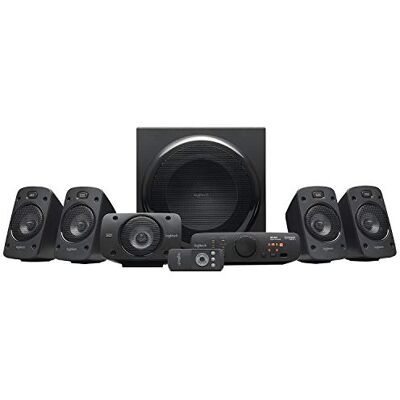 Logitech Z906 luidsprekersysteem met 5.1 surround sound, THX-gecertificeerd, Dolby & DTS, 1000 watt vermogen, meerdere apparaten, meerdere ingangen, afstandsbediening, EU/Franse stekker, Logitech Z906 luidsprekersysteem met 5.1 surround sound, THX-gecertificeerd, Dolby & DTS, 1000 watt vermogen, meerdere apparaten, meerdere ingangen, afstandsbediening, EU/Franse stekker,