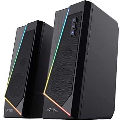 GXTrust Trust Gaming Zoxa RGB GXT 609 luidsprekersysteem met verlichting, 6 RGB-verlichtingsmodi, 12 W, USB-voeding, voor pc en laptop GXTrust Trust Gaming Zoxa RGB GXT 609 luidsprekersysteem met verlichting, 6 RGB-verlichtingsmodi, 12 W, USB-voeding, voor pc en laptop