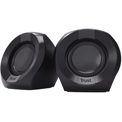 Trust Compacte pc-luidspreker 2.0, 8 W (4 W RMS), kleine luidsprekers met USB-voeding, 3,5 mm AUX-aansluiting, volumeregeling via kabel, pc-luidspreker voor laptop zwart Trust Compacte pc-luidspreker 2.0, 8 W (4 W RMS), kleine luidsprekers met USB-voeding, 3,5 mm AUX-aansluiting, volumeregeling via kabel, pc-luidspreker voor laptop zwart