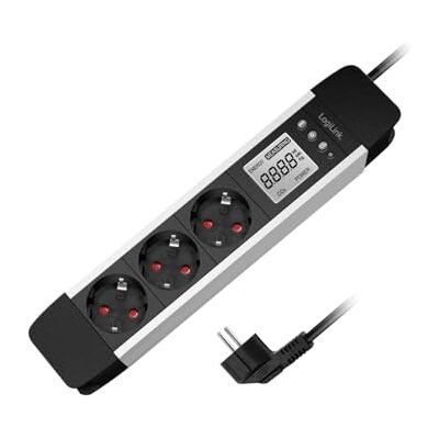 Logilink LPS285 3-voudige stekkerdoos met lcd-display, real-time weergave voor energieverbruik, CO2-uitstoot Logilink LPS285 3-voudige stekkerdoos met lcd-display, real-time weergave voor energieverbruik, CO2-uitstoot