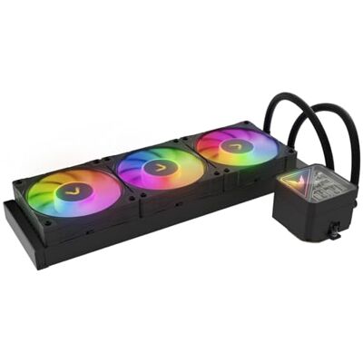 Valkyrie V360 Lite vloeistofkoeler AIO 360 mm 3 300 W TDP, aluminium radiator 379 × 120 × 27 mm, 3 x B12 A-RGB 120 mm ventilator (800-2150 rpm, 81,68 CFM, 30,5 dBA) Valkyrie V360 Lite vloeistofkoeler AIO 360 mm 3 300 W TDP, aluminium radiator 379 × 120 × 27 mm, 3 x B12 A-RGB 120 mm ventilator (800-2150 rpm, 81,68 CFM, 30,5 dBA)