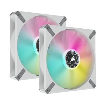 Corsair ML Elite Series ventilator – ML140 RGB Elite White – diameter 140 mm – dubbele verpakking met Lighting Node Core (CO-9050119-WW) Corsair ML Elite Series ventilator – ML140 RGB Elite White – diameter 140 mm – dubbele verpakking met Lighting Node Core (CO-9050119-WW)