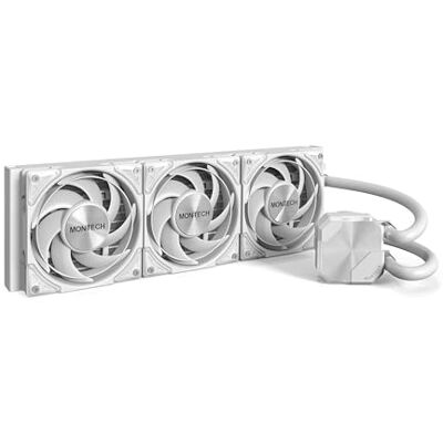 Montech HyperFlow Silent 360 White ultrastille AIO vloeibare processorkoeler, pomp 3100 tpm, drievoudige ventilator, zeer efficiënte radiator voor warmteafvoer Montech HyperFlow Silent 360 White ultrastille AIO vloeibare processorkoeler, pomp 3100 tpm, drievoudige ventilator, zeer efficiënte radiator voor warmteafvoer