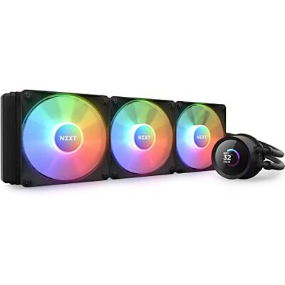 NZXT Kraken Elite RGB 360 RL-KR36E-B1 Vloeibare koeling voor CPU AIO 360 mm, aanpasbaar 2,36 inch LCD-display met groothoek voor GIF's, afbeeldingen, prestatiemetingen 3 x F120 RGB Core Fans, NZXT Kraken Elite RGB 360 RL-KR36E-B1 Vloeibare koeling voor CPU AIO 360 mm, aanpasbaar 2,36 inch LCD-display met groothoek voor GIF's, afbeeldingen, prestatiemetingen 3 x F120 RGB Core Fans,