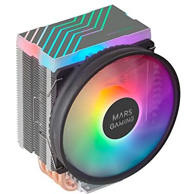 Mars Gaming MCPU44, Dual ARGB CPU-koellichaam, 4 heatpipes HCT, TDP 160 W, ultrastille PWM-ventilator, 11 cm, zwart Mars Gaming MCPU44, Dual ARGB CPU-koellichaam, 4 heatpipes HCT, TDP 160 W, ultrastille PWM-ventilator, 11 cm, zwart