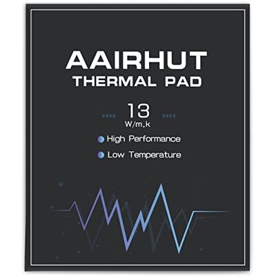 Aairhut Thermische pad 13 W/mK 120 x 120 x 3 mm, siliconen GPU, hittebestendigheid, extreme Odyssey bescherming met twee zelfklevende laptopfolies, koellichaam, GPU, Aairhut Thermische pad 13 W/mK 120 x 120 x 3 mm, siliconen GPU, hittebestendigheid, extreme Odyssey bescherming met twee zelfklevende laptopfolies, koellichaam, GPU,