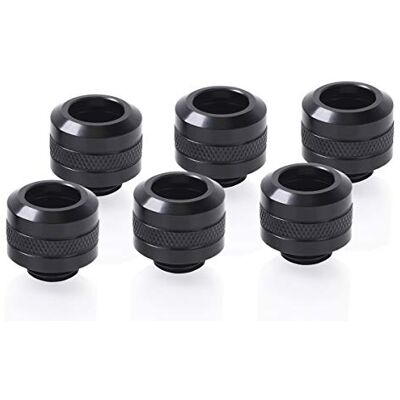 Alphacool IJspegels PRO 13 mm HardTube Fitting G1/4 Deep Black Sixpack Alphacool IJspegels PRO 13 mm HardTube Fitting G1/4 Deep Black Sixpack