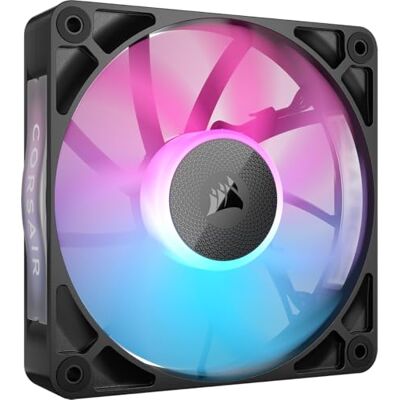 Corsair iCUE LINK RX120 RGB 120 mm PWM-ventilator – magnetische koepellager – eenvoudige ventilator – zwart Corsair iCUE LINK RX120 RGB 120 mm PWM-ventilator – magnetische koepellager – eenvoudige ventilator – zwart