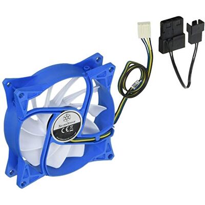 Silverstone SST-FW91 FW-serie stille 92 mm PWM-ventilator voor computer, wit-blauw Silverstone SST-FW91 FW-serie stille 92 mm PWM-ventilator voor computer, wit-blauw