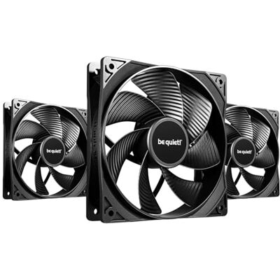 be quiet! Pure Wings 3 120 mm PWM Reverse, set van 3 ventilatoren, omgekeerde bladen, hoge maximumsnelheid, lage minimale snelheid, geoptimaliseerd frame, opnieuw ontworpen vleugels extreem hoge be quiet! Pure Wings 3 120 mm PWM Reverse, set van 3 ventilatoren, omgekeerde bladen, hoge maximumsnelheid, lage minimale snelheid, geoptimaliseerd frame, opnieuw ontworpen vleugels extreem hoge