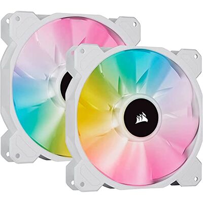 Corsair iCUE SP140 RGB ELITE Performance PWM-ventilator 140 mm met iCUE Lighting Node Core ( AirGuide, acht regelbare RGB-leds, stil, 18 dBA, tot 1200 rpm) wit, 2 stuks Corsair iCUE SP140 RGB ELITE Performance PWM-ventilator 140 mm met iCUE Lighting Node Core ( AirGuide, acht regelbare RGB-leds, stil, 18 dBA, tot 1200 rpm) wit, 2 stuks