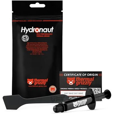Thermal Grizzly Hydronaut – high-performance warmtegeleidende pasta uitgebreid vet koel- en waterkoelsystemen voor alle koellichamen, CPU en GPU (1 gram) (1 gram) (1 gram) Thermal Grizzly Hydronaut – high-performance warmtegeleidende pasta uitgebreid vet koel- en waterkoelsystemen voor alle koellichamen, CPU en GPU (1 gram) (1 gram) (1 gram)